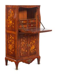 A Continental Marquetry Secrétaire à Abattant