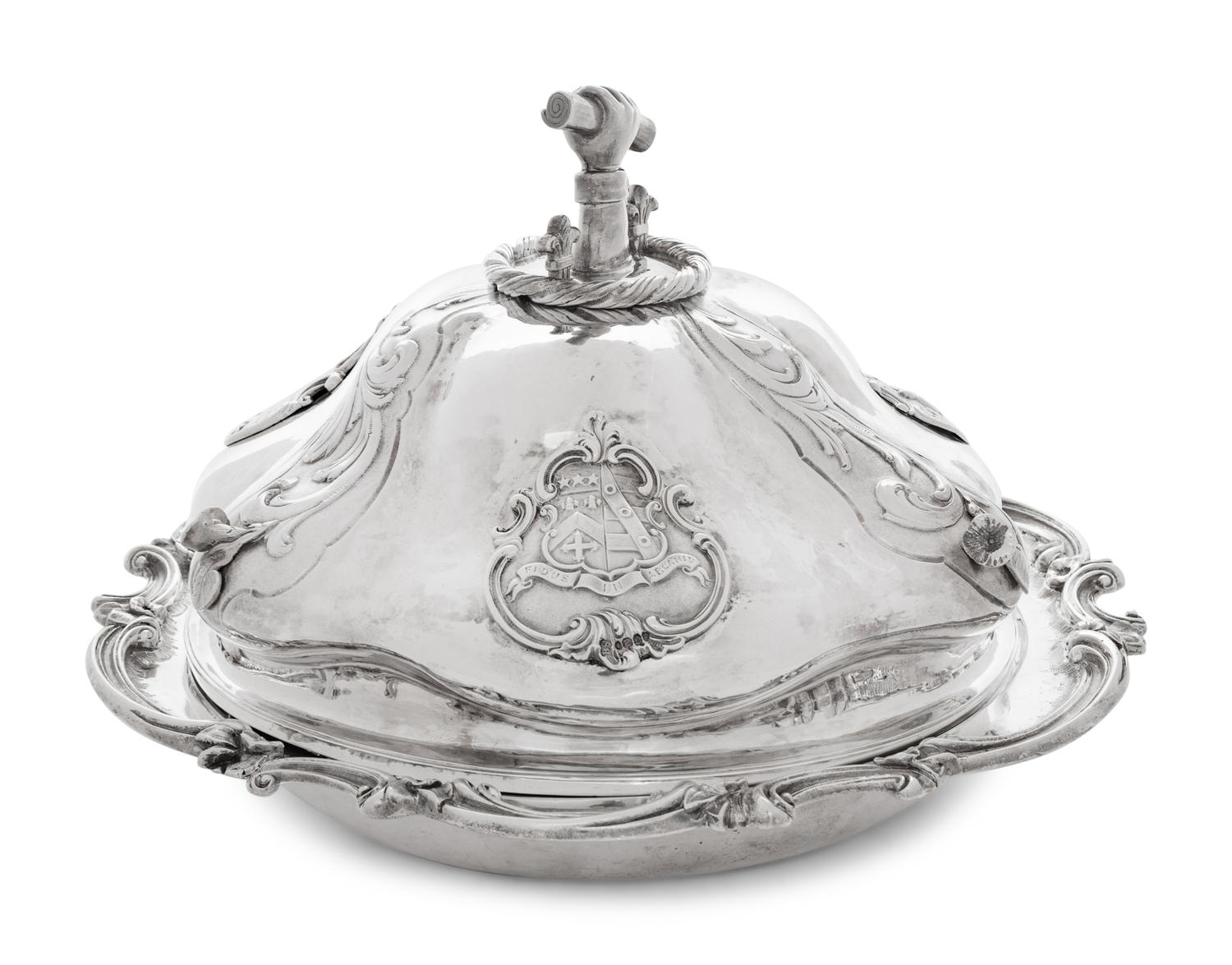 An Important Victorian Silver Presentation Covered Serving Dish of British Railroad Interest
