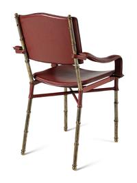 Saddle Stitched Leather Armchair, c. 1950 France