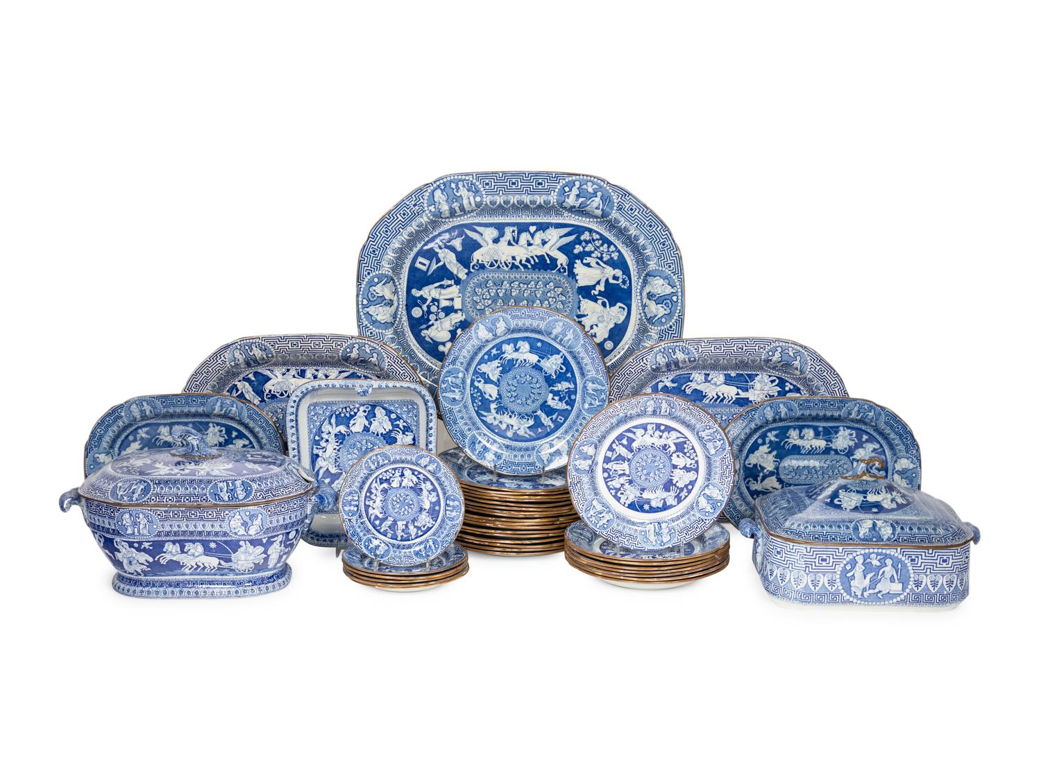 An English Etruscan Transferware Dinner Service