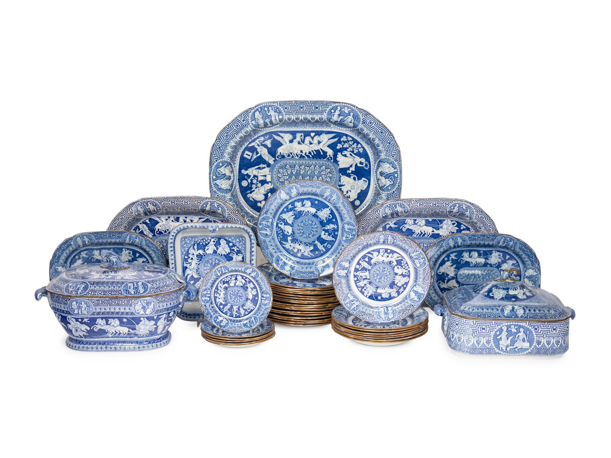 An English Etruscan Transferware Dinner Service
