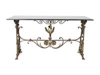 A Continental Cast Iron Marble Top Console — EARLY 20TH CENTURY
