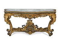 A Louis XV Style Giltwood and Marble Console Table — 20TH CENTURY