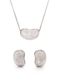 TIFFANY & CO., ELSA PERETTI, STERLING SILVER 'BEAN DESIGN' SET