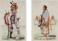 Two Portraits, Indian Man and Indian Woman