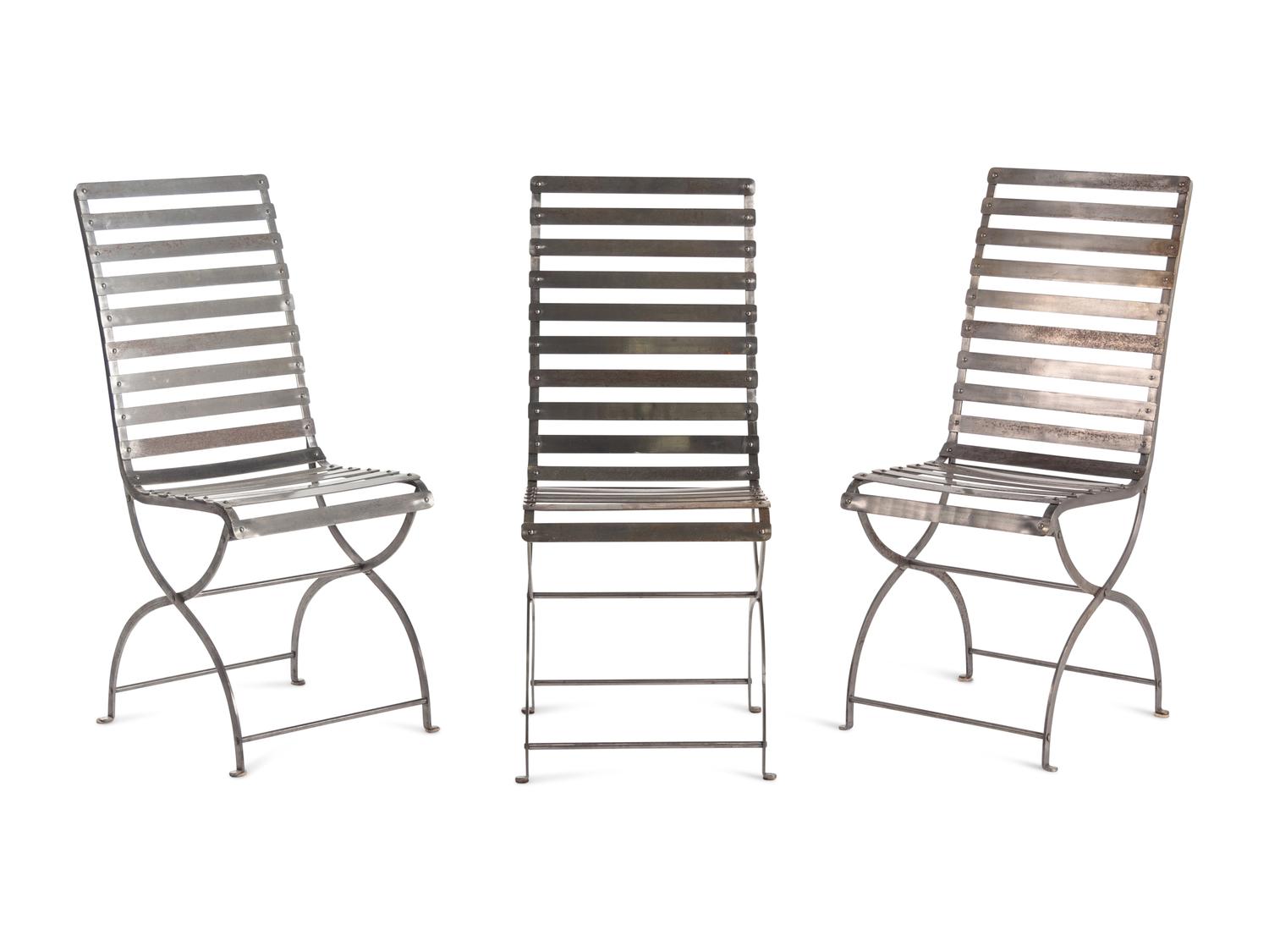 A Set of Three Contemporary Steel Side Chairs