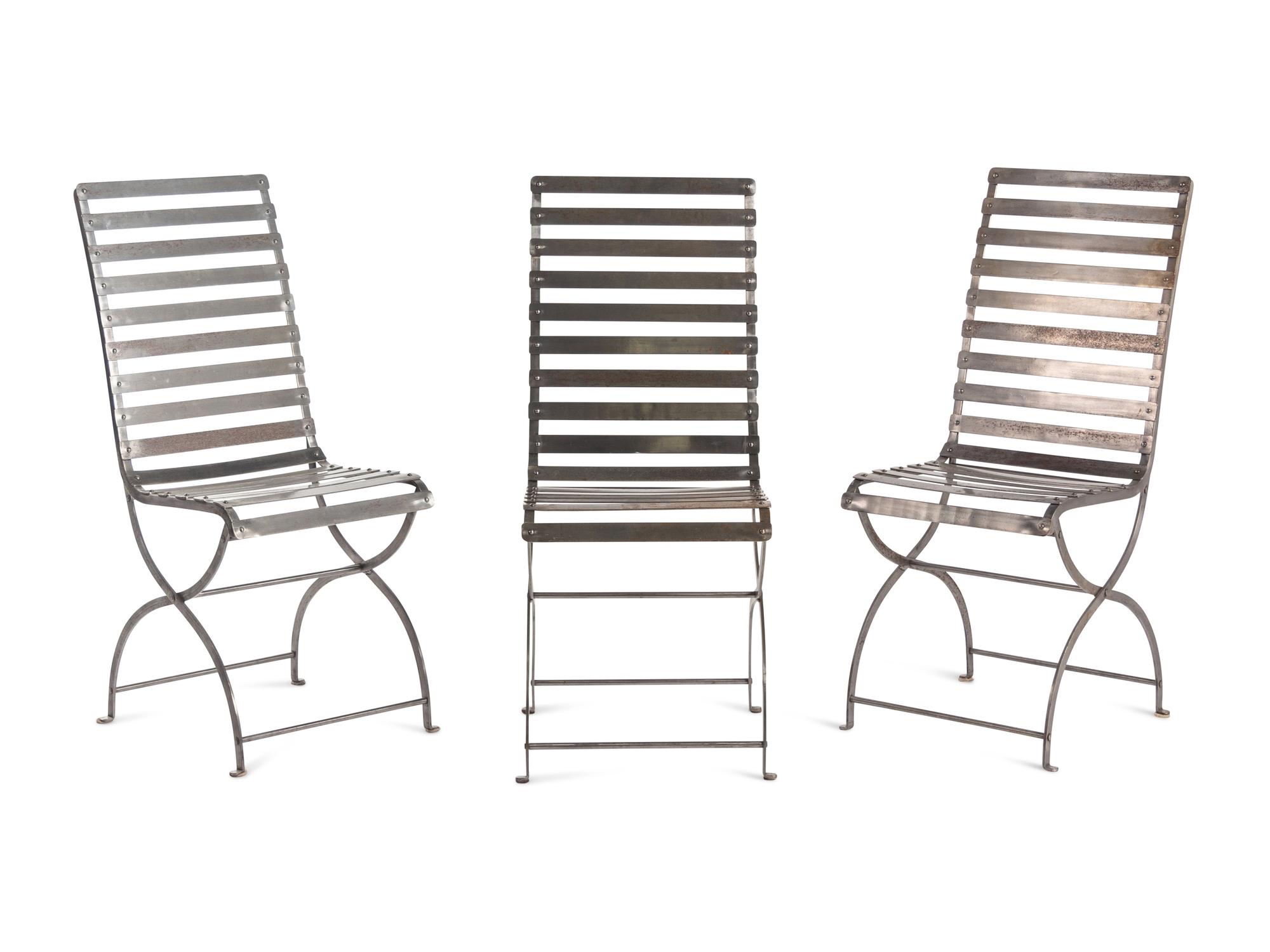 A Set of Three Contemporary Steel Side Chairs