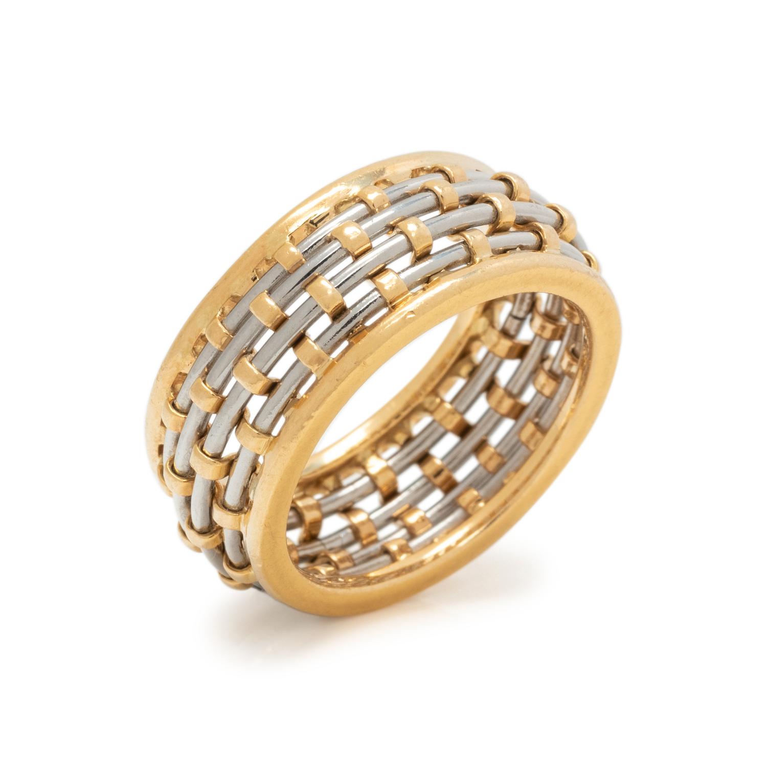 CARTIER, YELLOW GOLD AND STEEL BAND