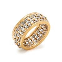 CARTIER, YELLOW GOLD AND STEEL BAND