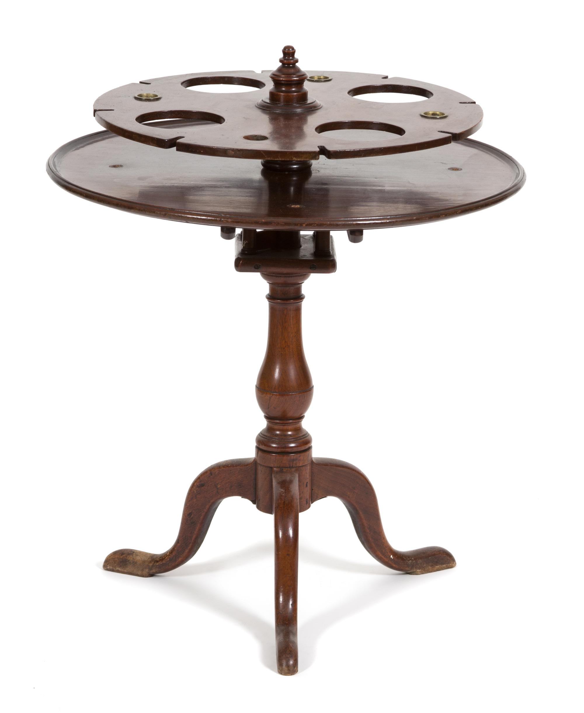 A George III Style Mahogany Tripod Table Height 33 1/2 x diameter 37 inches. — 19TH CENTURY