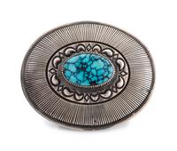 Silver and Turquoise Belt Buckle