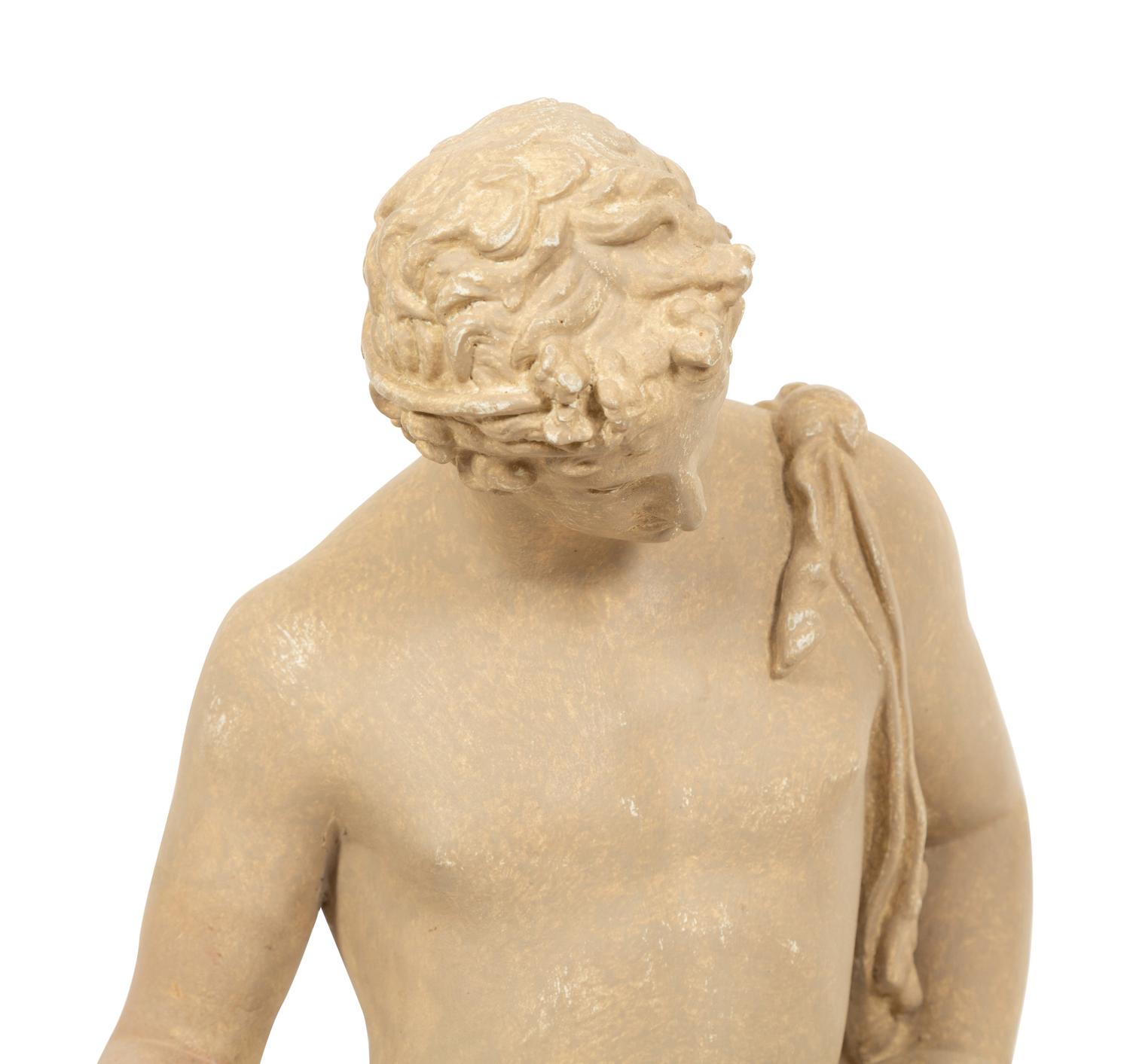 An Italian Patinated Plaster FIgure of Narcissus