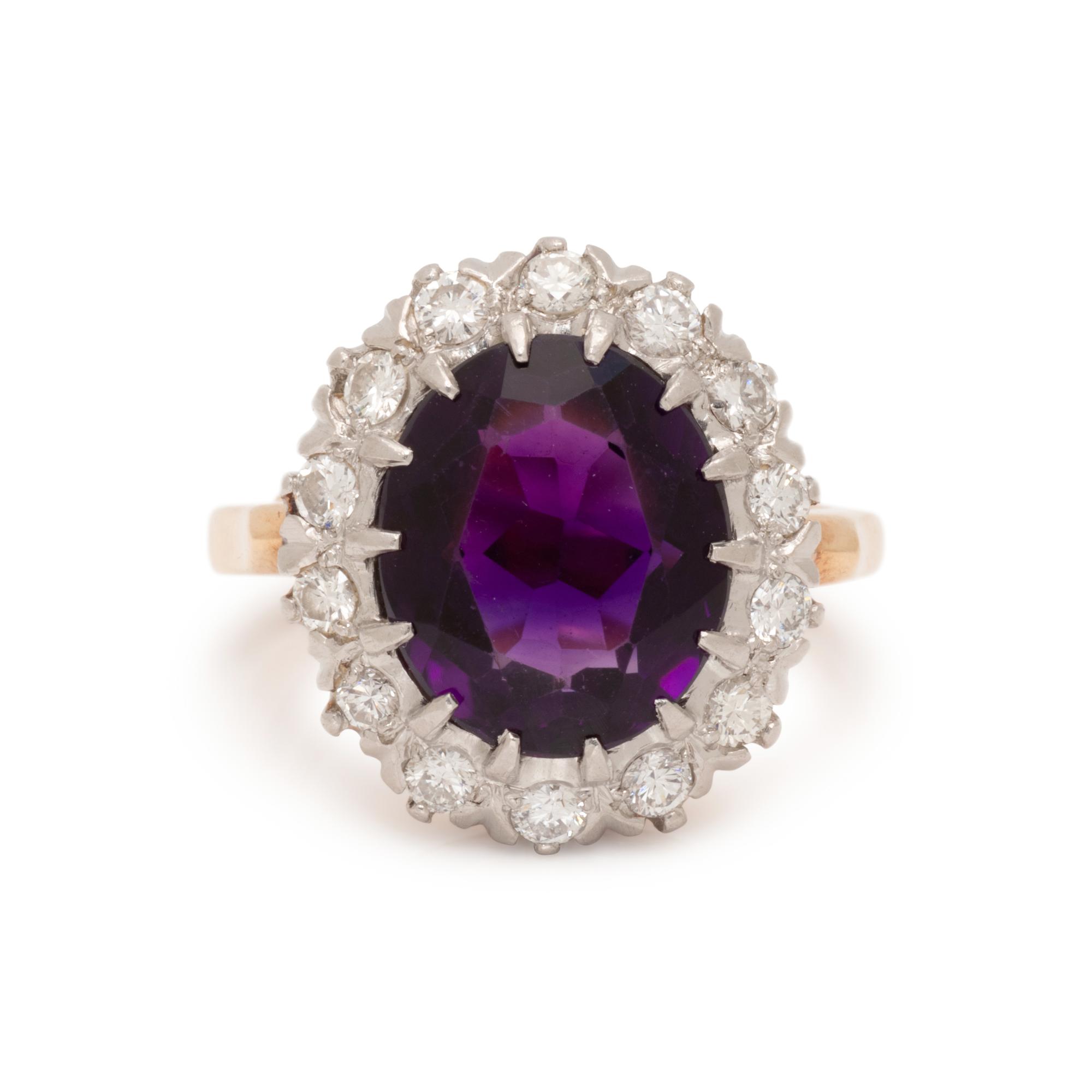 AMETHYST AND DIAMOND RING