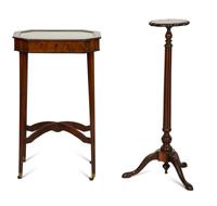A George III Mahogany Vitrine Table and a Kettle Stand
