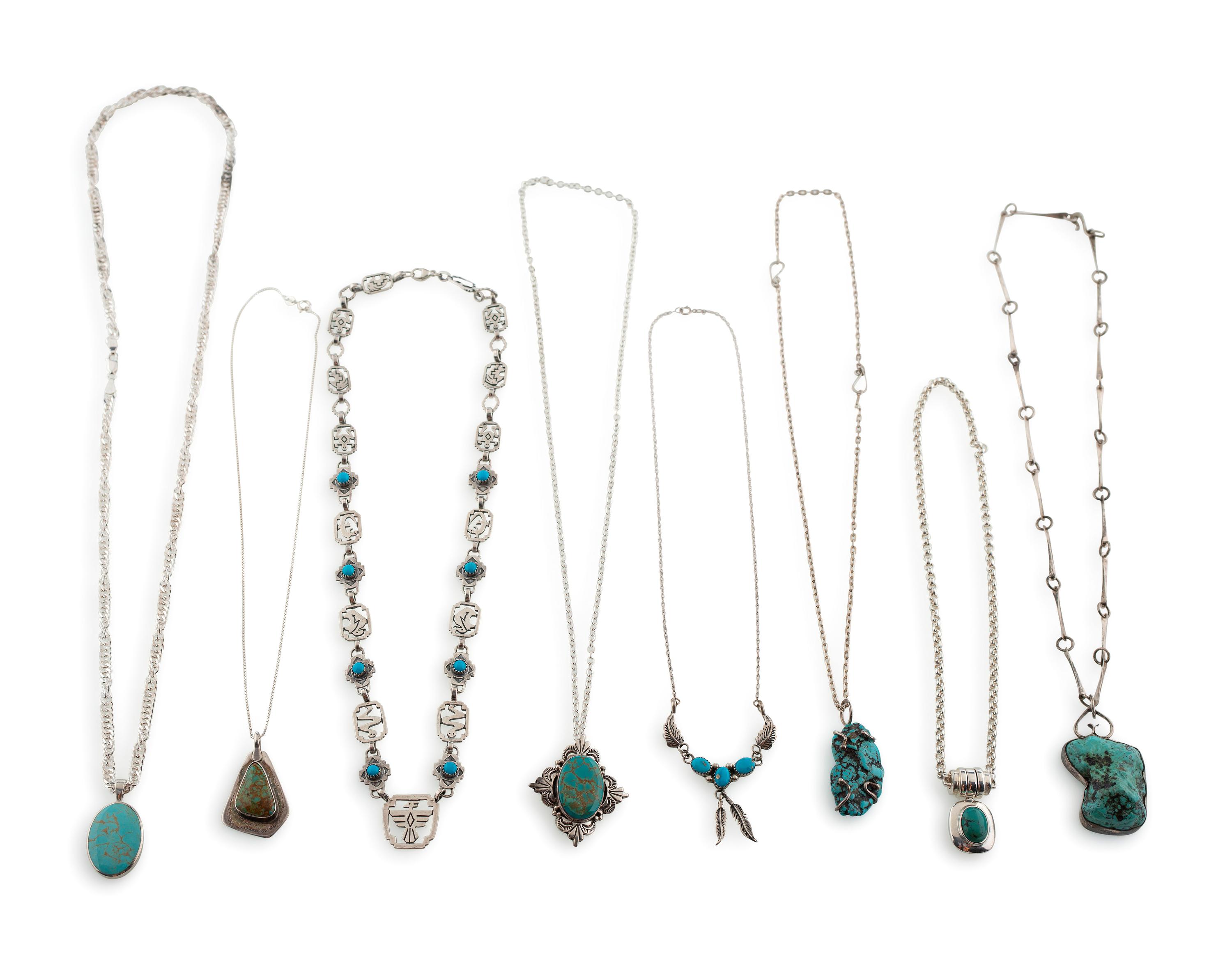 Southwestern-style Silver and Turquoise Neclaces