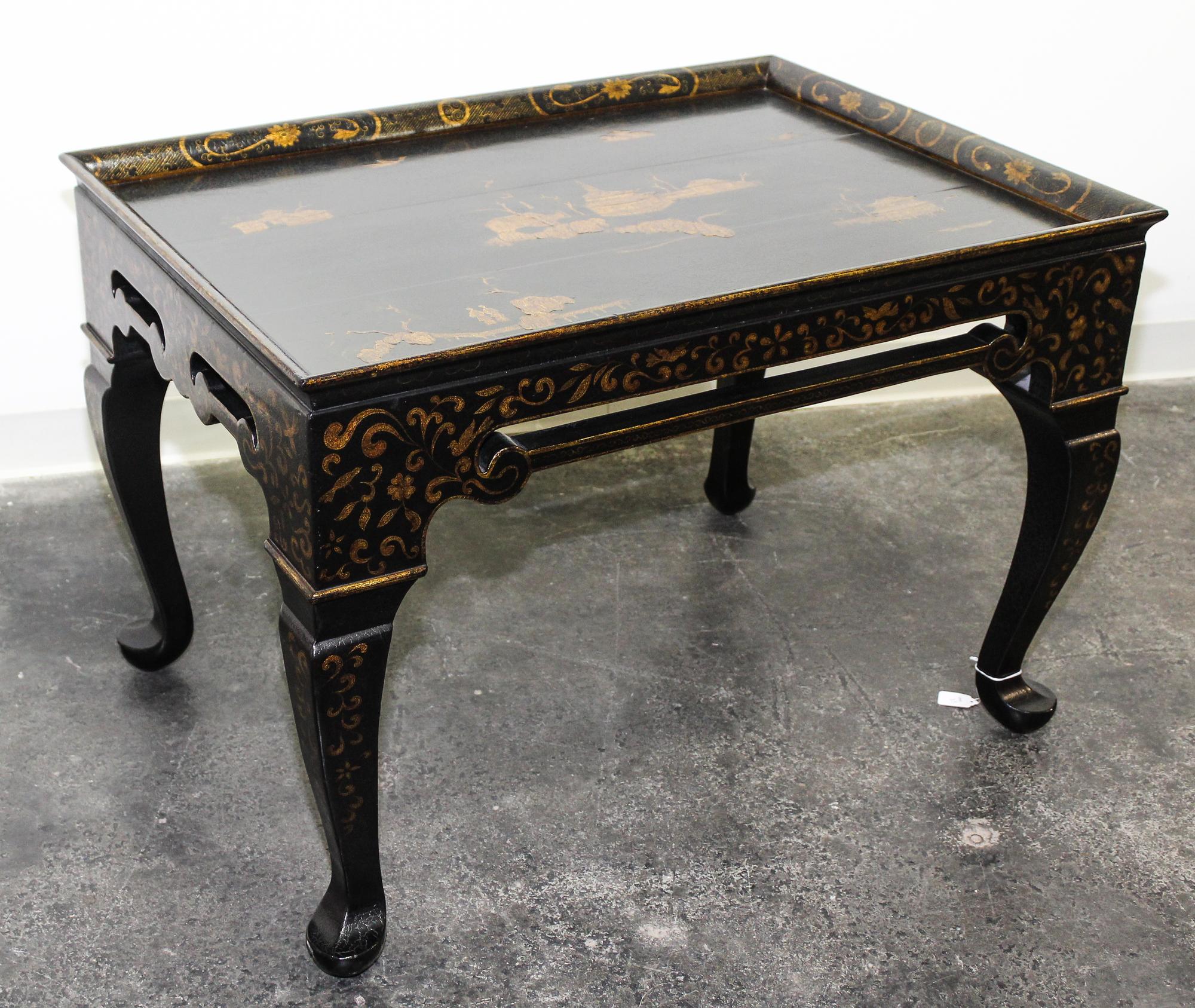 A Chinese Style Lacquered Low Table Height 24 1/4 x width 35 1/2 x depth 25 1/2 inches. — LATE 20TH CENTURY