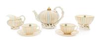 A Belleek Echinus Tea Service Width of teapot 9 1/2 inches. — FIRST BLACK MARK (1863-1891)