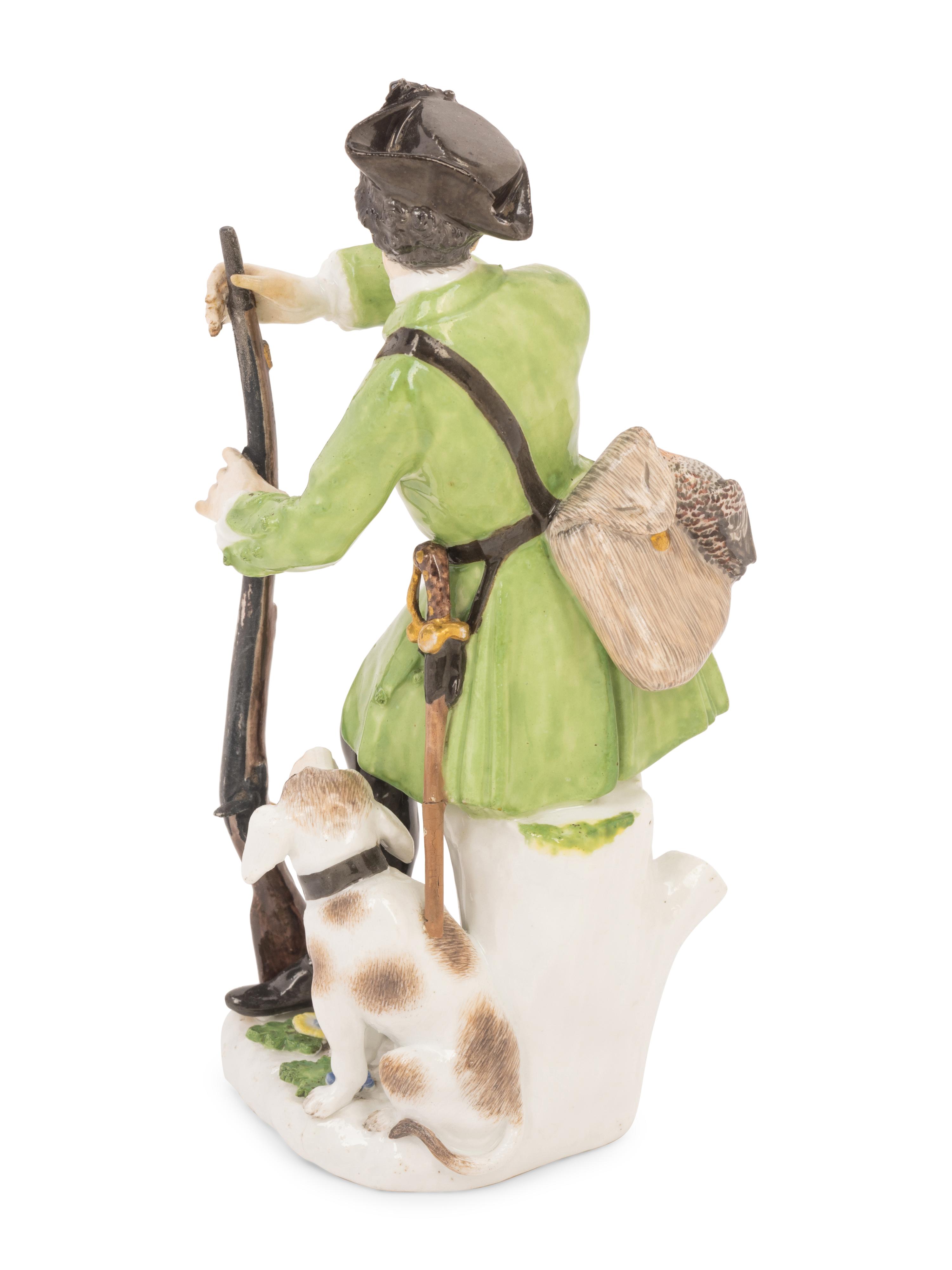 A Meissen Porcelain Figure of a Hunter