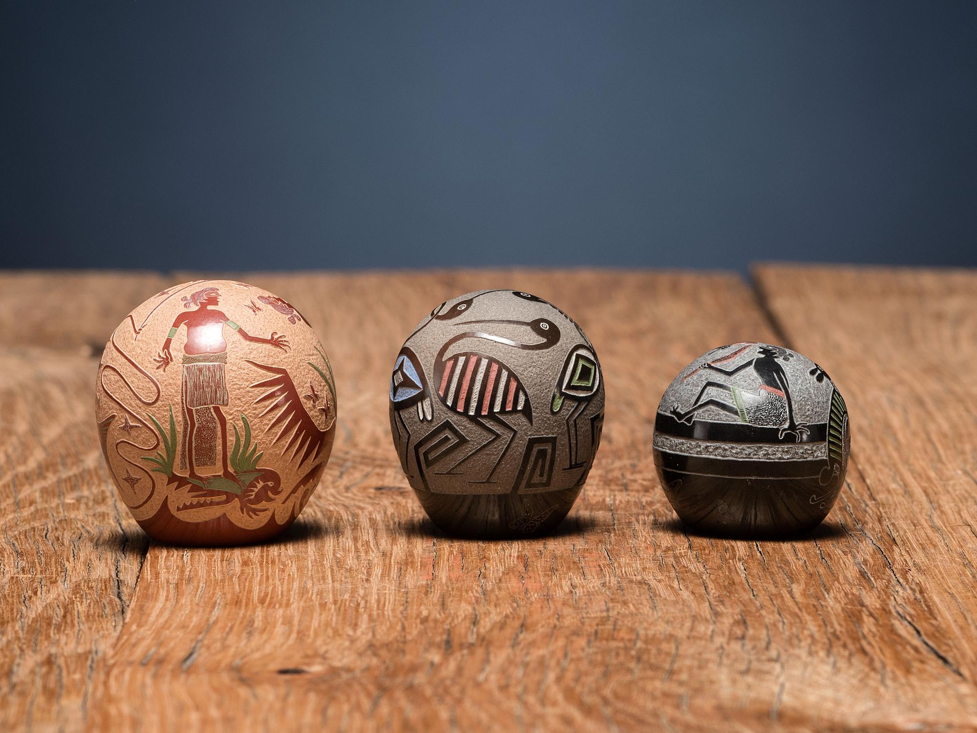 Miniature Sgraffito Pottery, with Hunters and Warriors