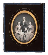 [EARLY PHOTOGRAPHY]. 8 likely European daguerreotype portraits of groups in passe partout mounts.