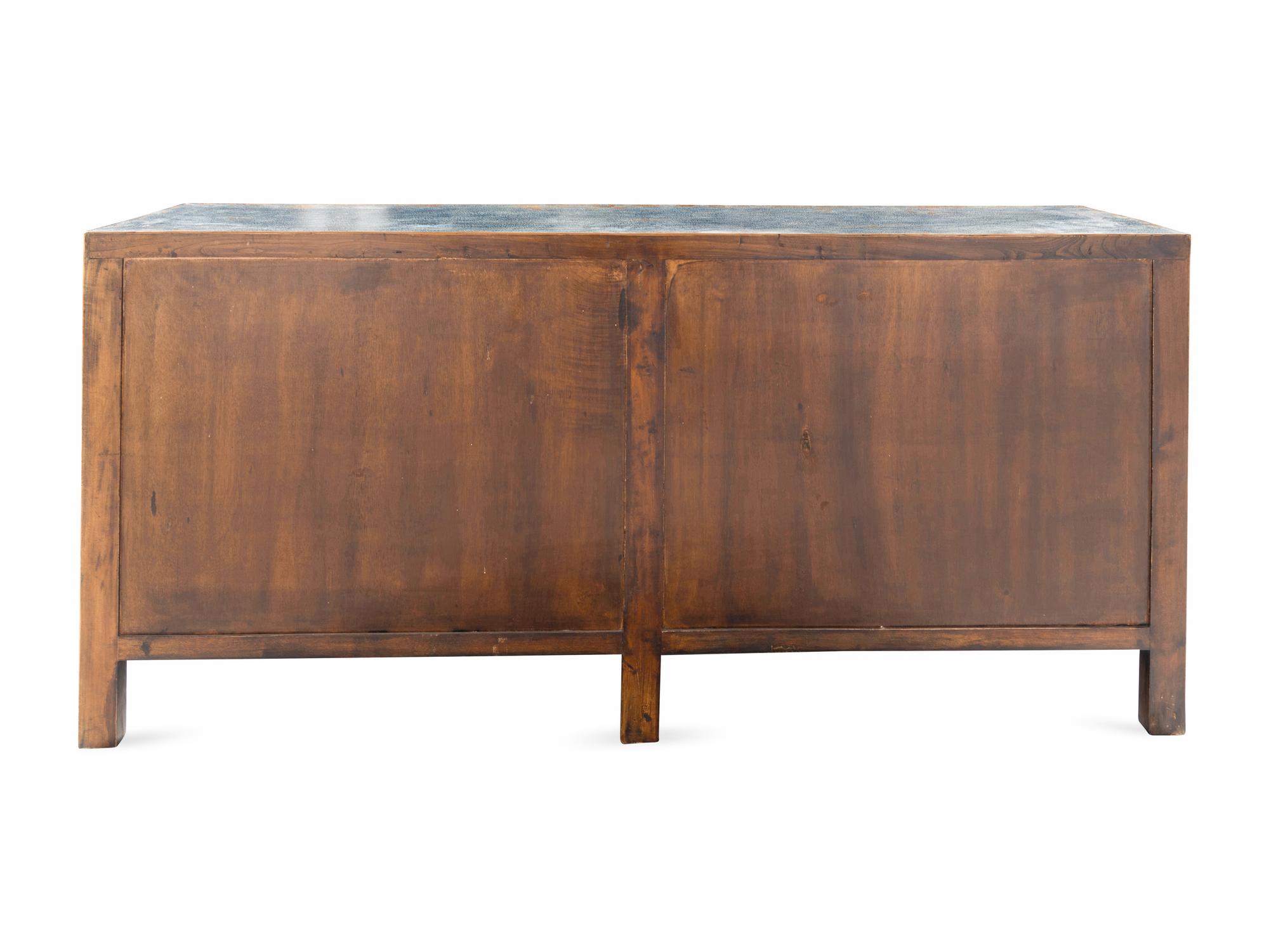 A Chinese Style Blue-Painted Console Cabinet