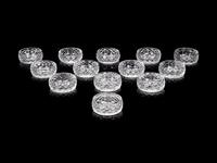 A Set of Thirteen William Yeoward Cut Glass Salt Cellars