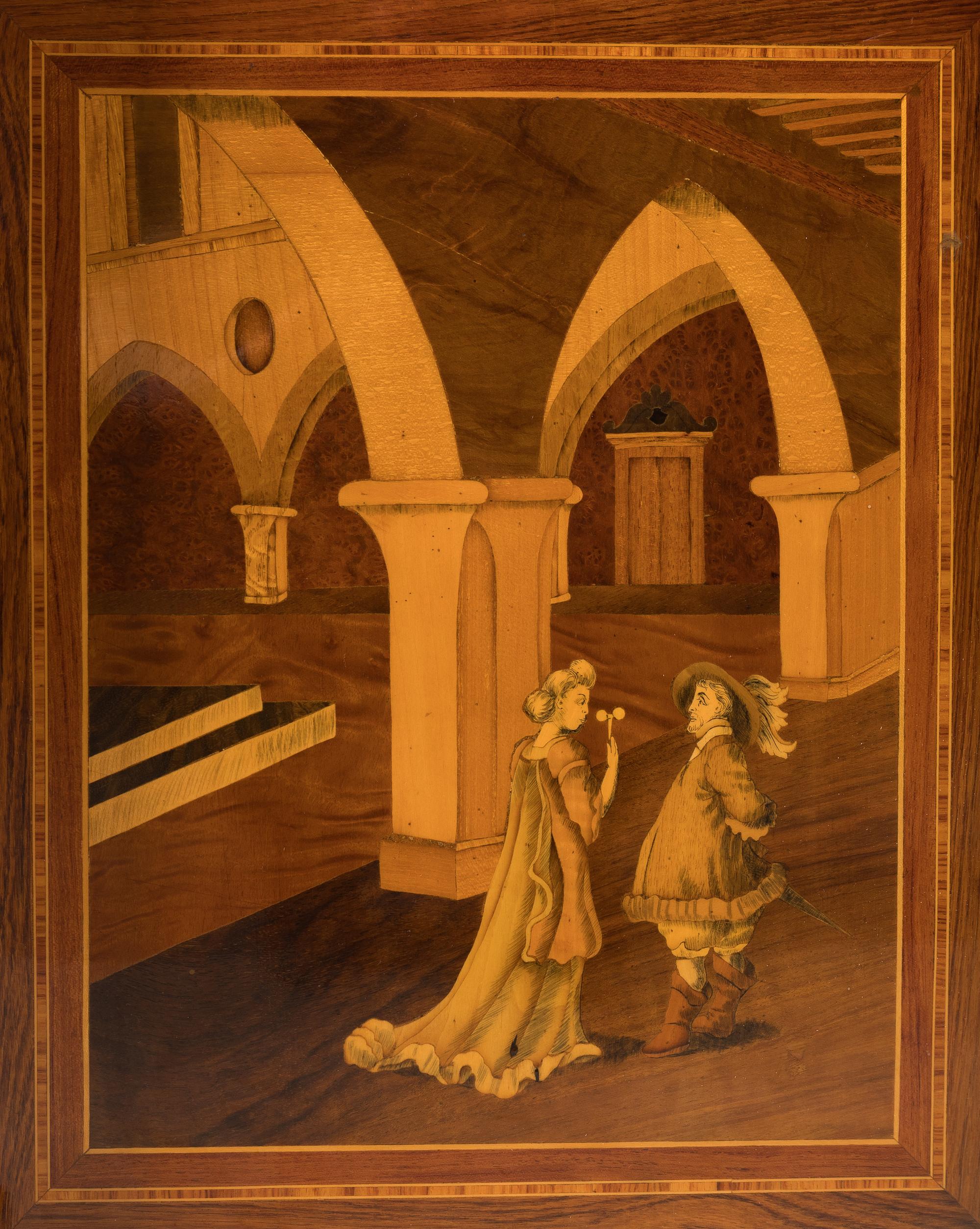 An Italian Marquetry Fall-Front Cabinet
