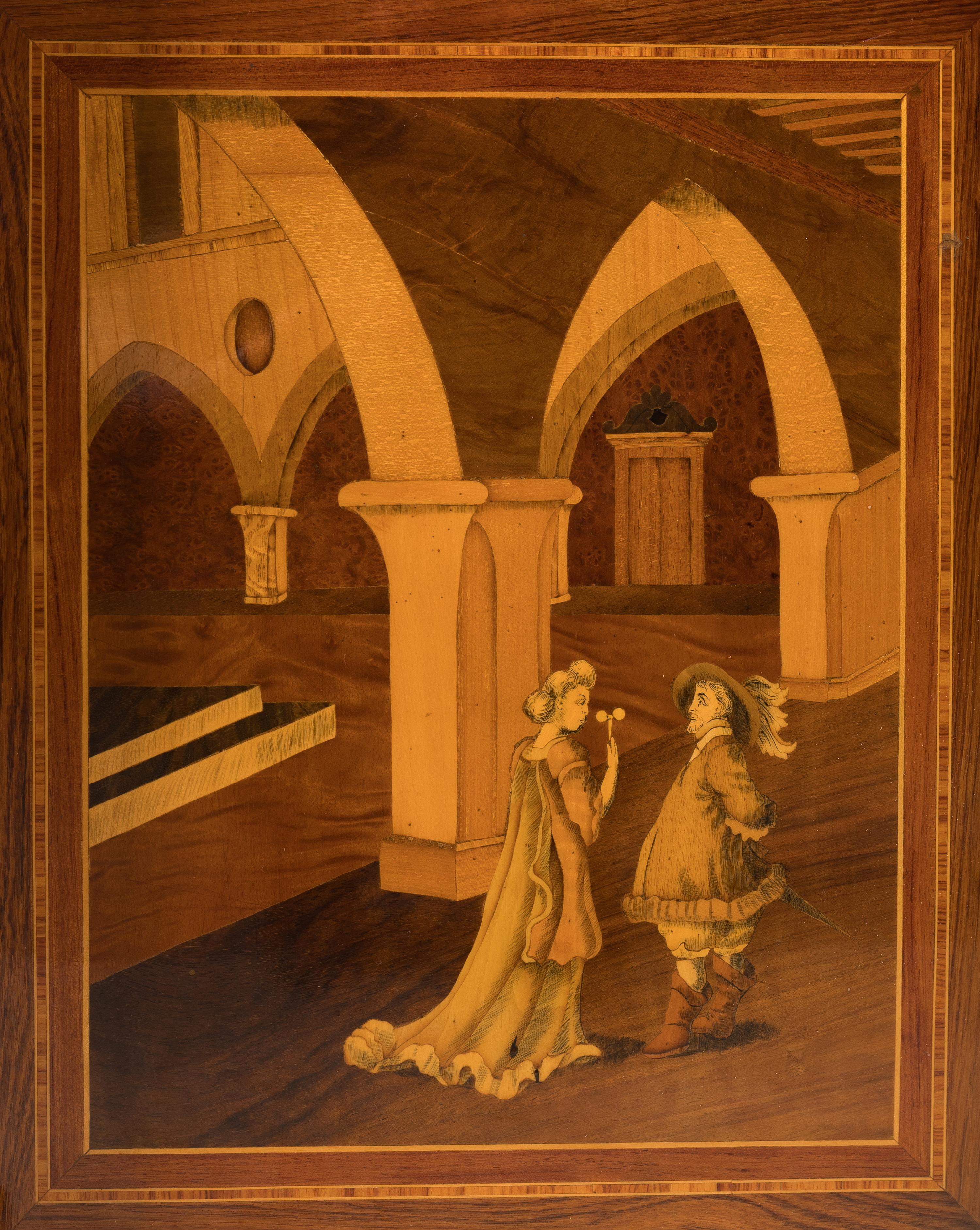 An Italian Marquetry Fall-Front Cabinet