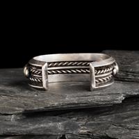 Navajo Silver and Jade Cuff Bracelet