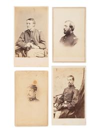 [US COLORED TROOPS]. A group of 10 CDVs featuring officers of the 54th and 55th Massachusetts Regiments, USCT.