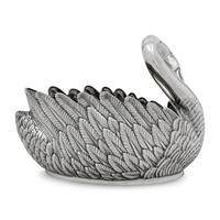 A Modern Fabergé Silver Swan Centerpiece