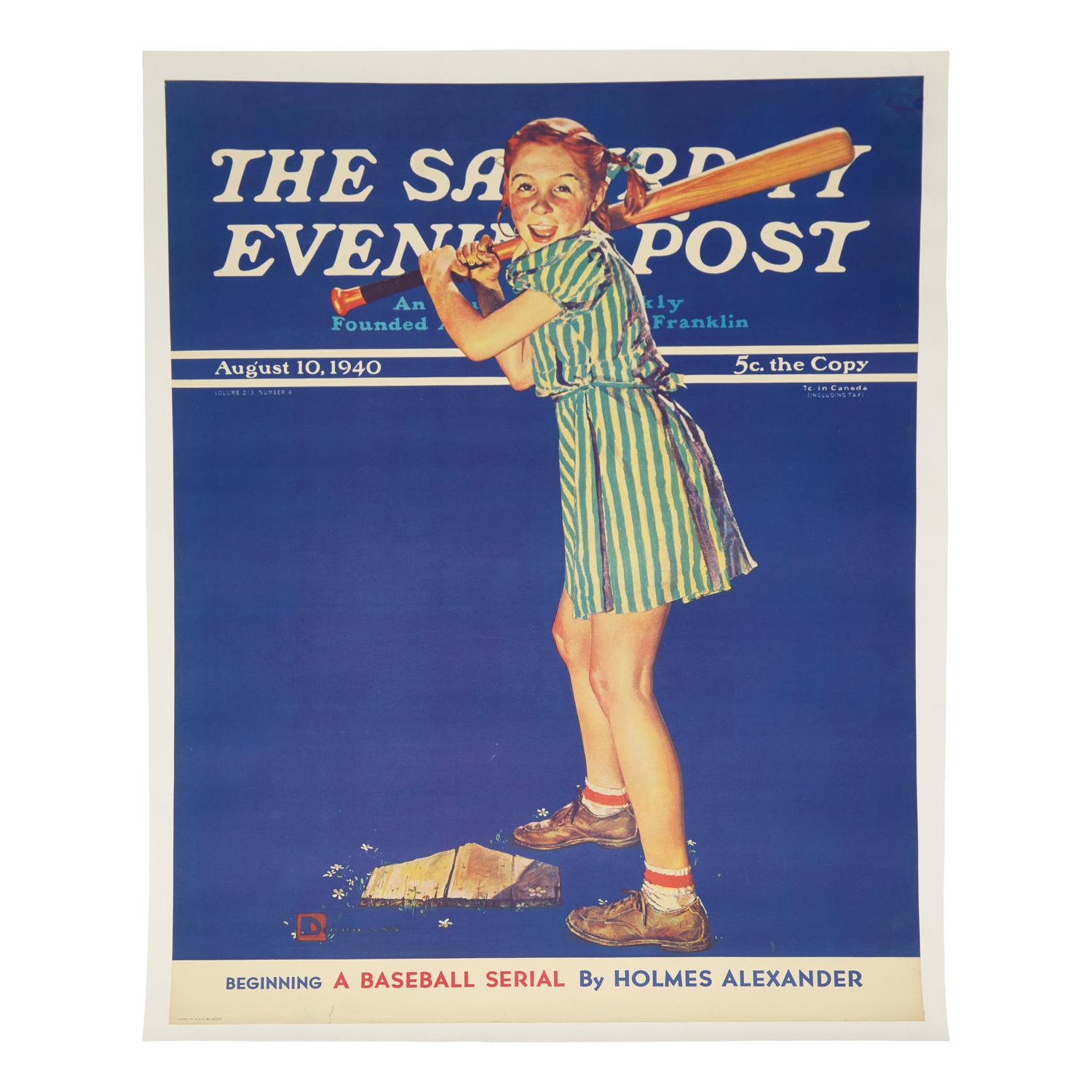 [Baseball] Poster of Douglass Crockwell's Iconic Up at Bat Image for the August 10, 1940 cover of The Saturday Evening Post