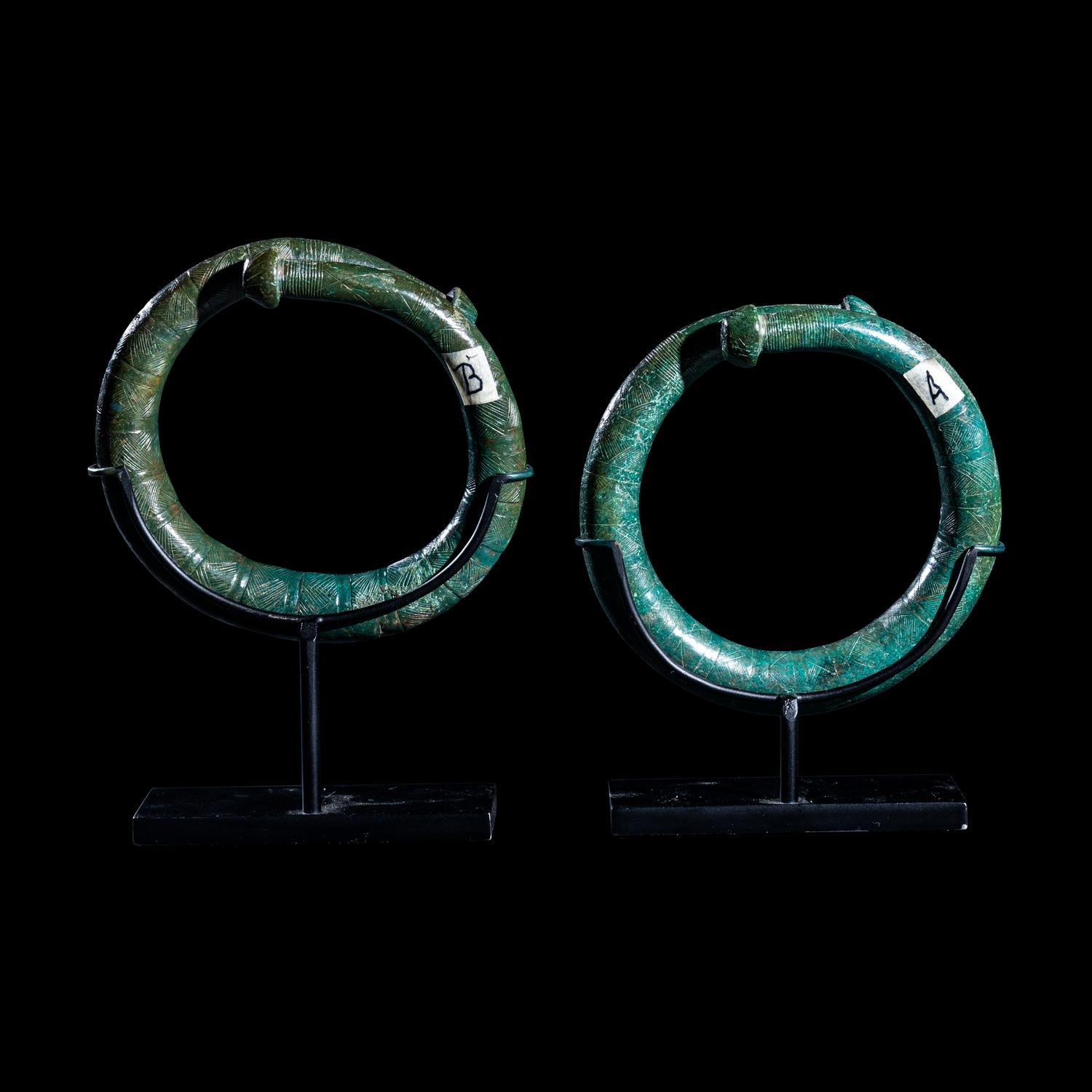 A Pair of European Bronze Bracelets