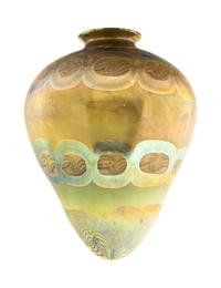 An Iridescent Glass Pendant Fixture