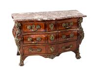 An Important Louis XV Gilt-Bronze Mounted, Rosewood and Marble Top Commode — STAMP OF GUILLAUME SCHWINGKENS, CIRCA 1720-60