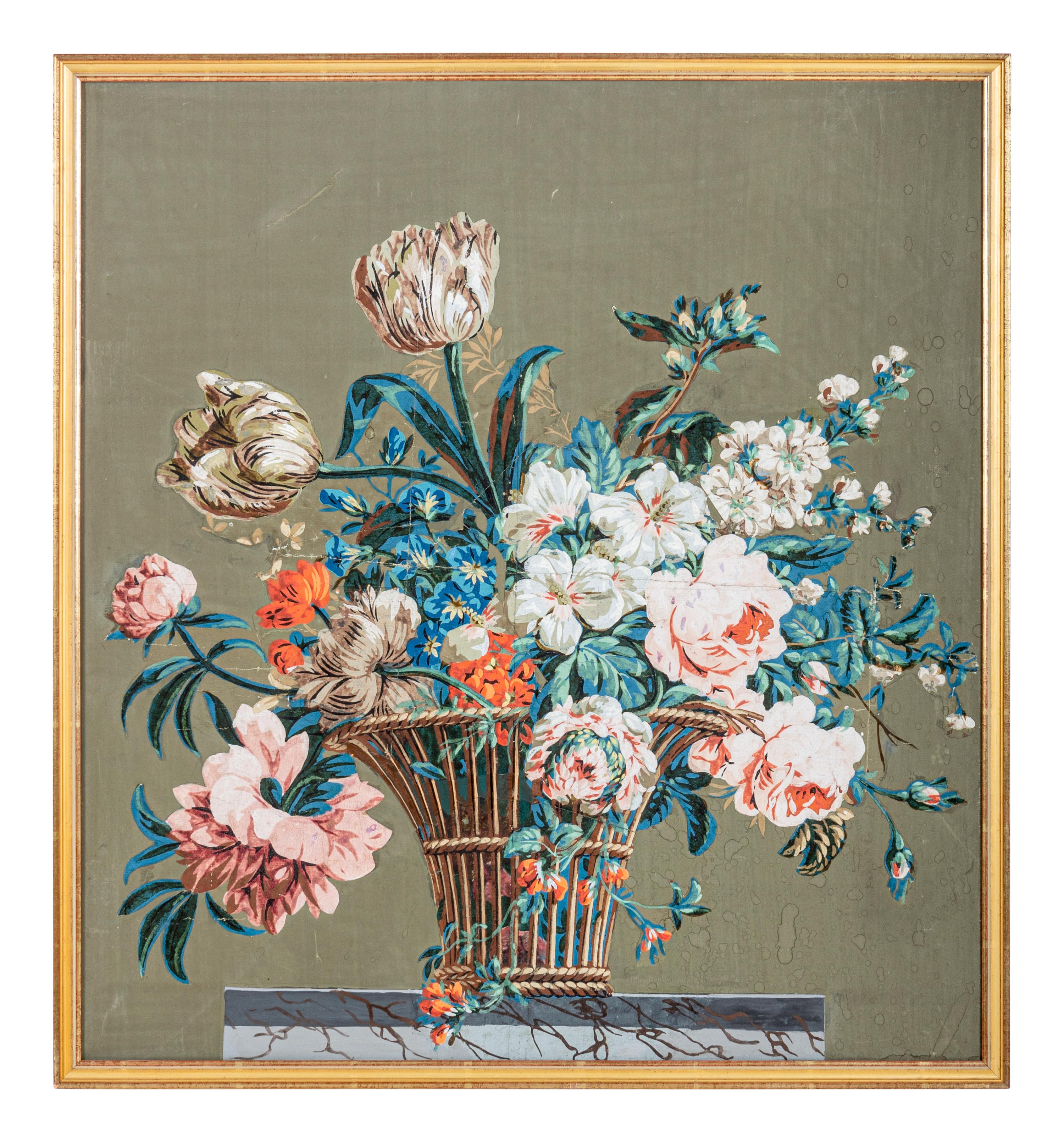 A French Painted Wallpaper Panel