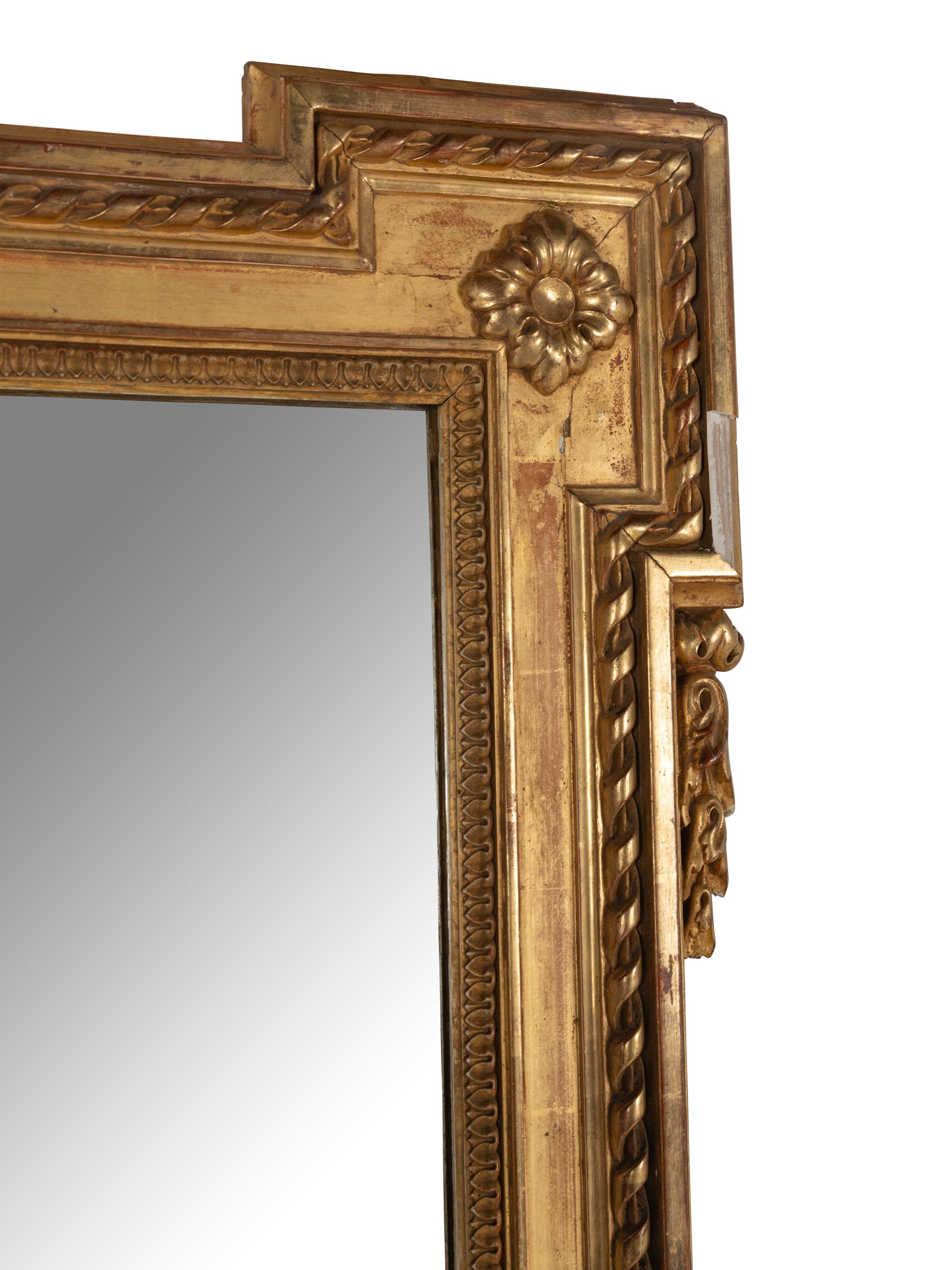 A Large French Giltwood Mirror