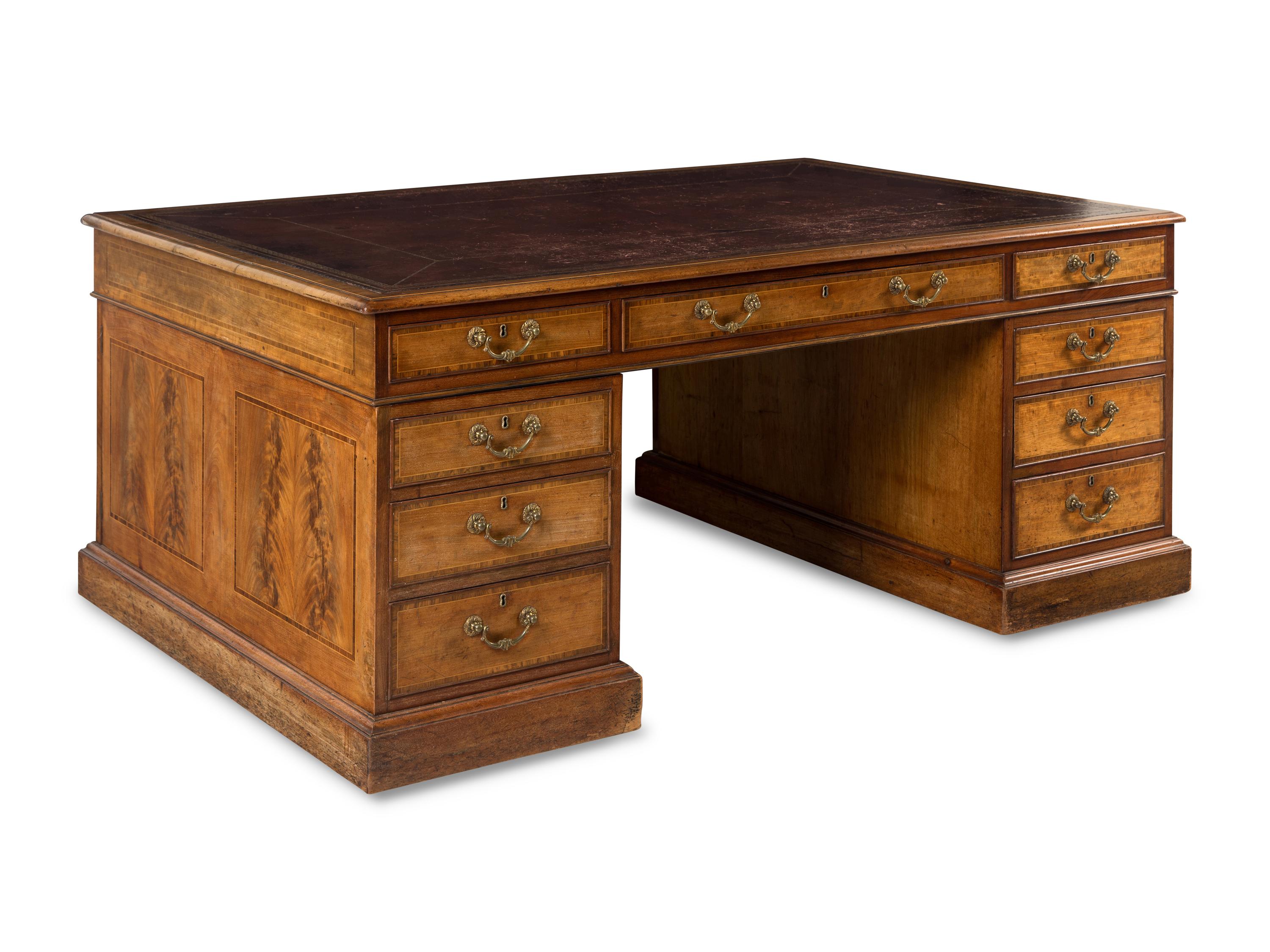 A Regency Mahogany and Kingwood Partner's Desk