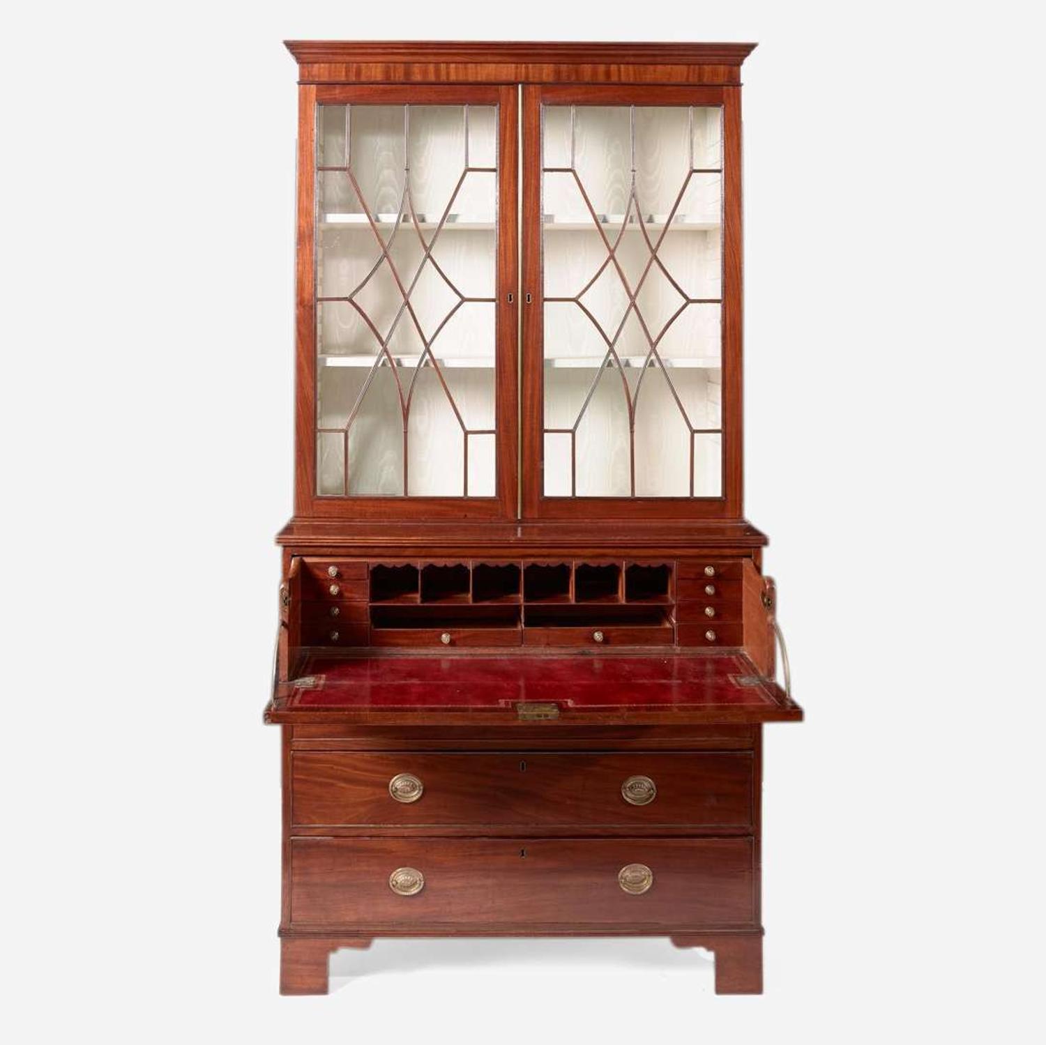 A George III mahogany secretary bookcase circa 1780