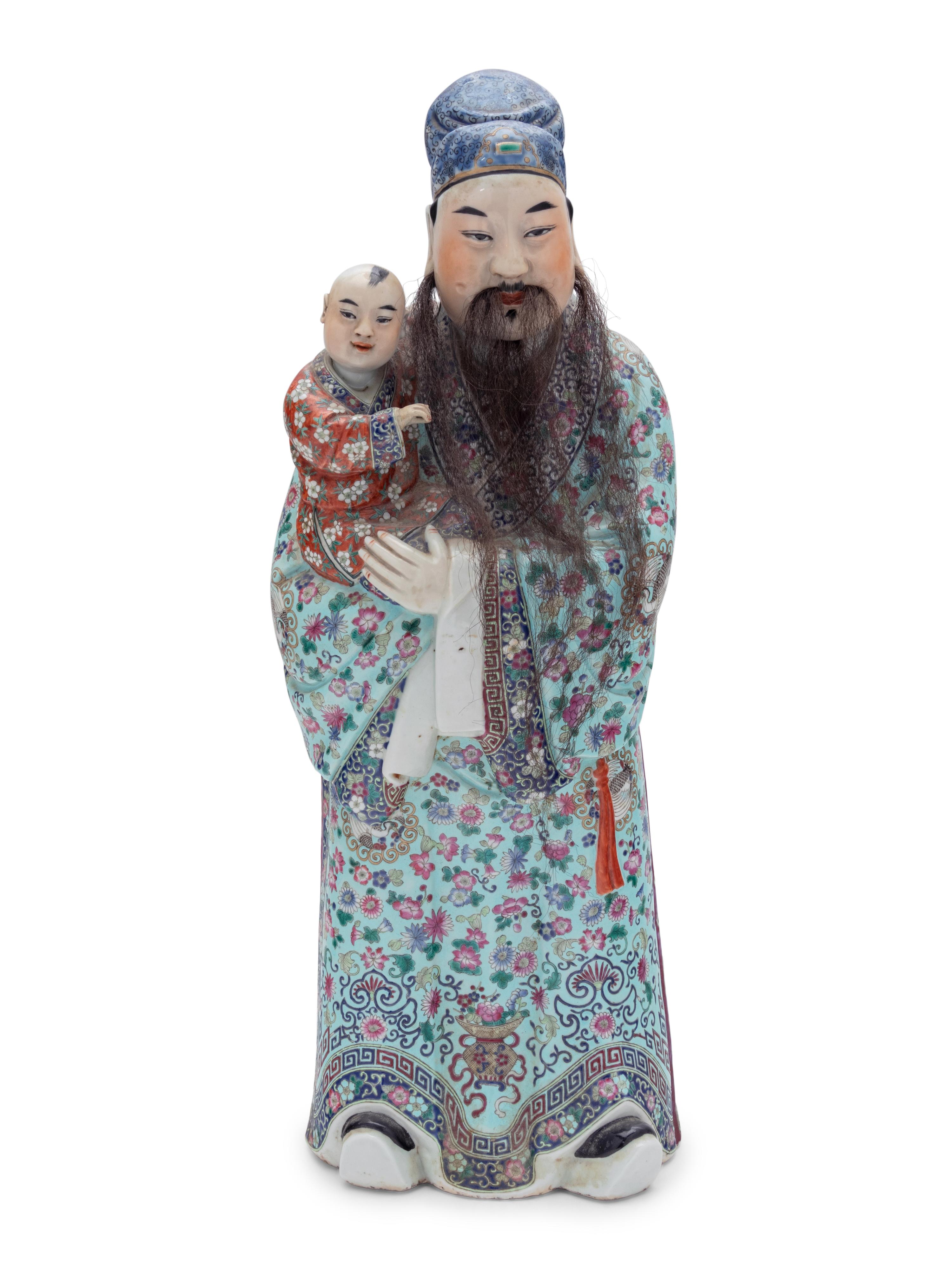 A Chinese Famille Rose Porcelain Figure