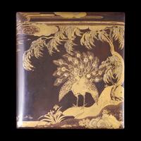 A Japanese Lacquer "Peacock" Writing Box, Late Edo to Meiji Period