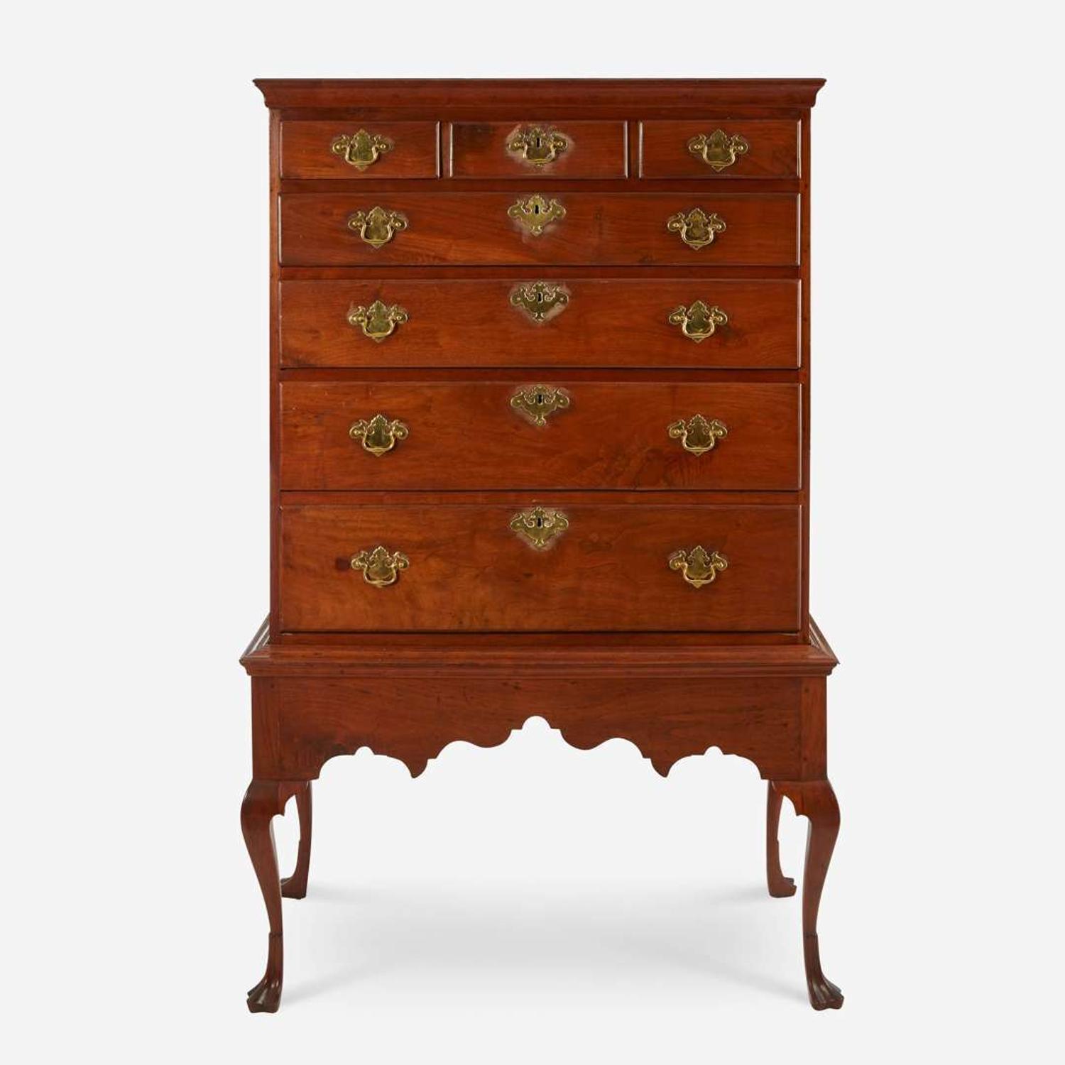 A Queen Anne carved walnut chest-on-frame Pennsylvania, late 18th century