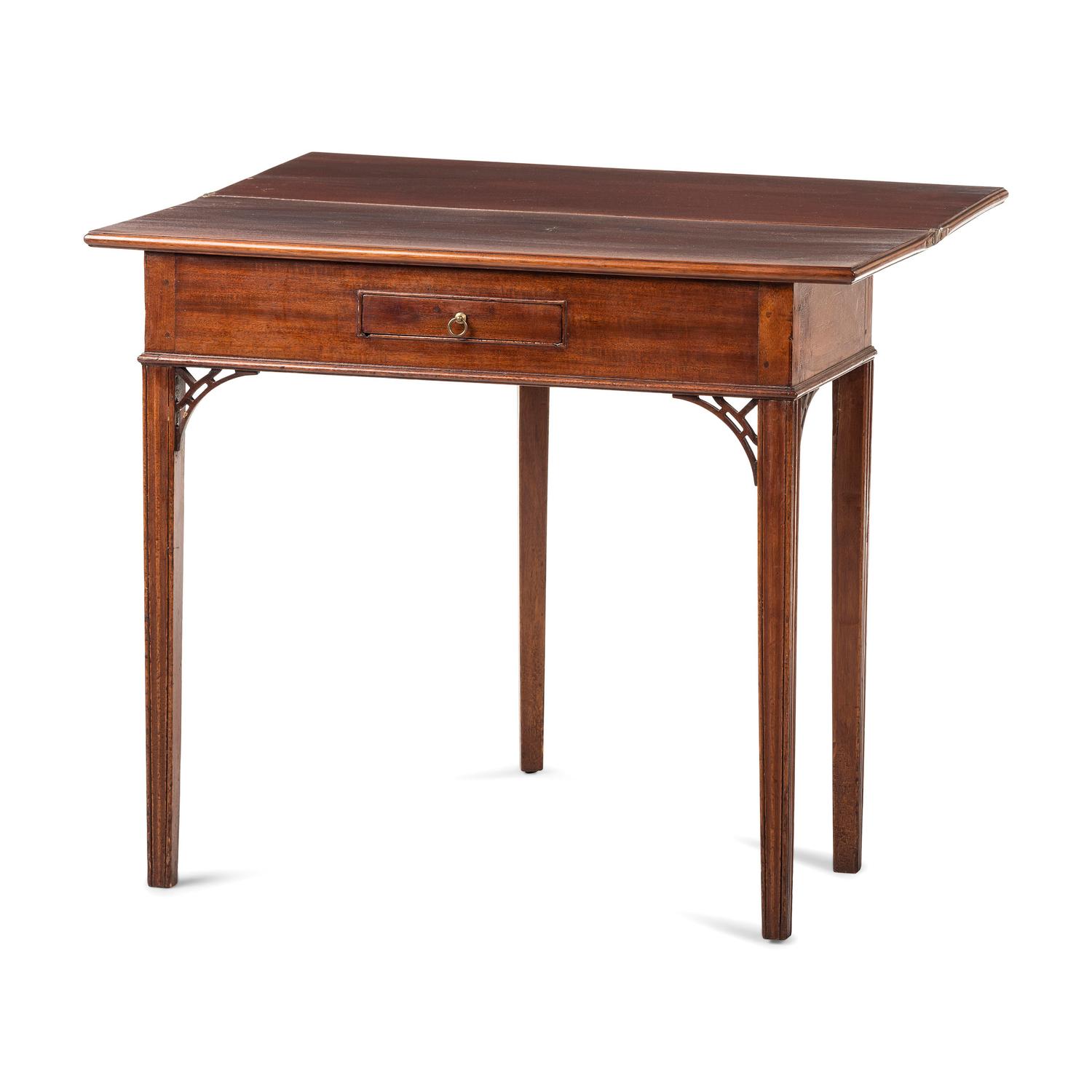 A Chippendale Figured Mahogany One-Drawer Card Table