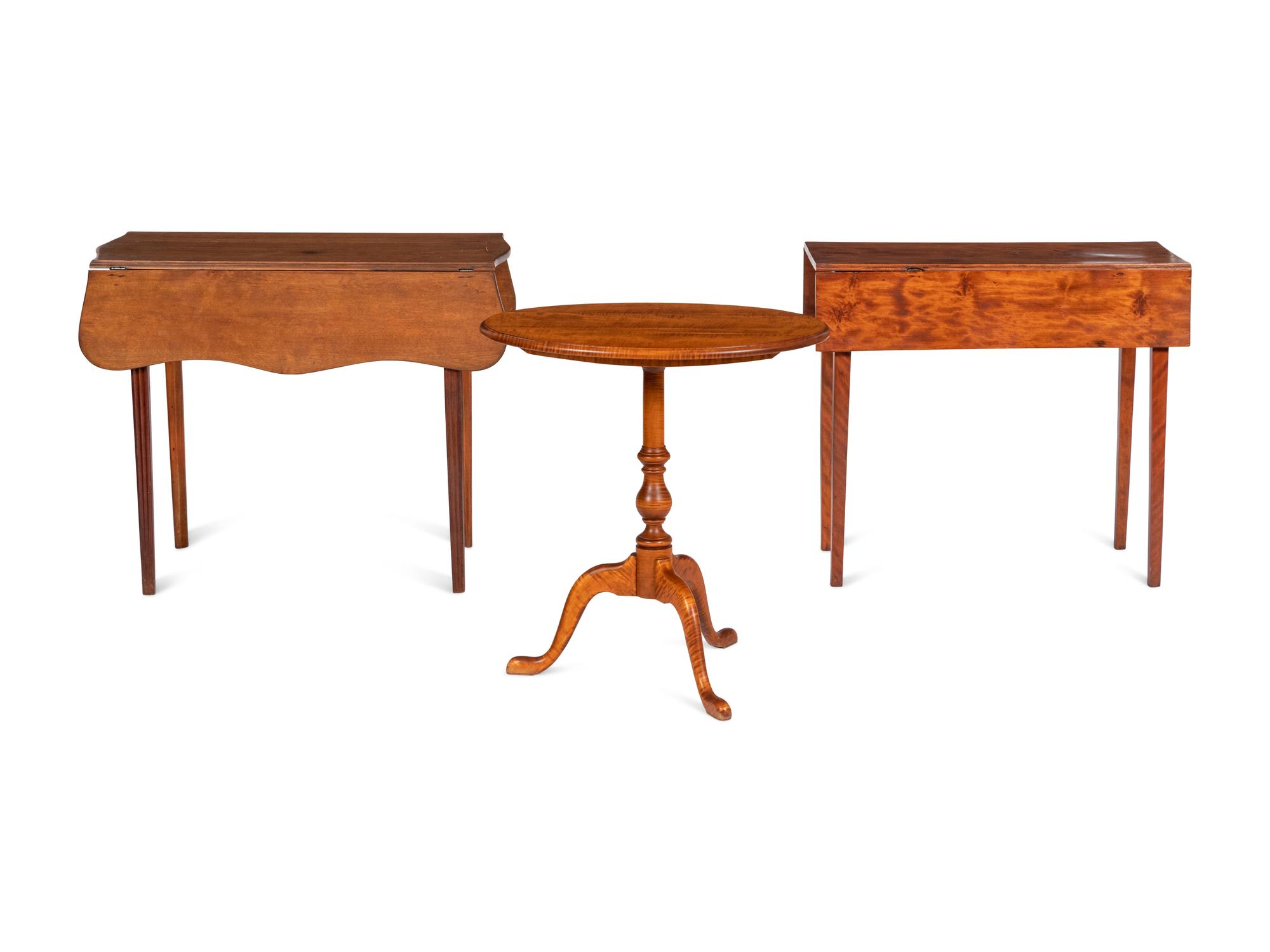 Two Pembroke Tables and a Tilt-Top Tea Table