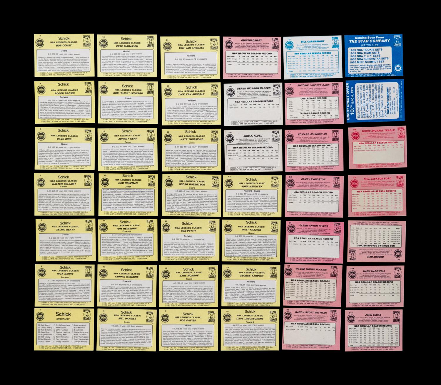 A Group of Assorted 1983, 1984, 1985 and 1986 Star Co. Basketball Cards, Including a John Stockton Rookie and Larry Bird Set,