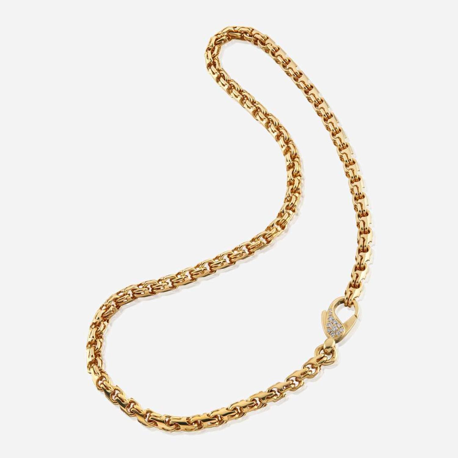 A gold and diamond necklace, Bulgari