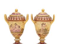 A Pair of Vienna Porcelain Urns
