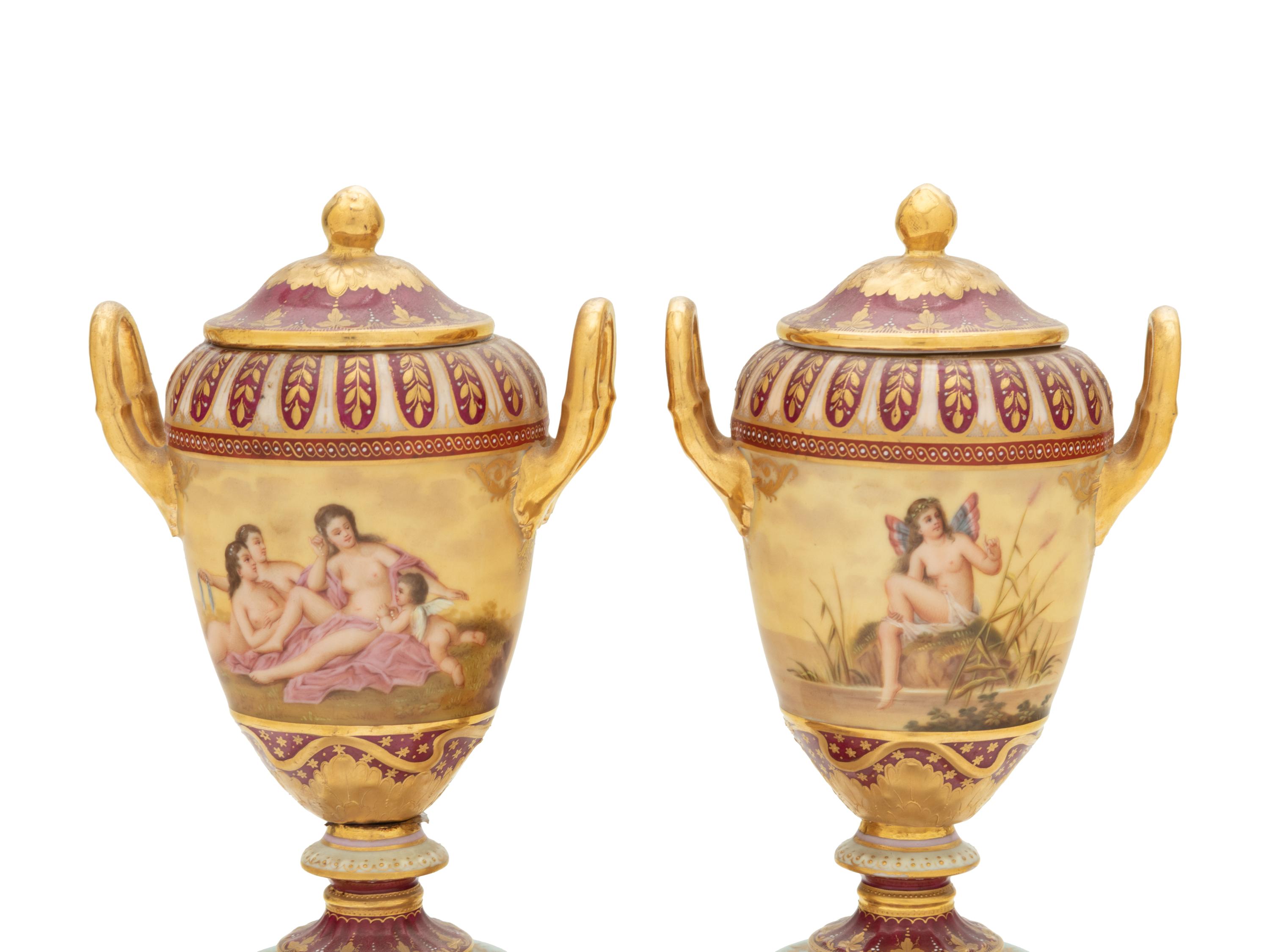 A Pair of Vienna Porcelain Urns