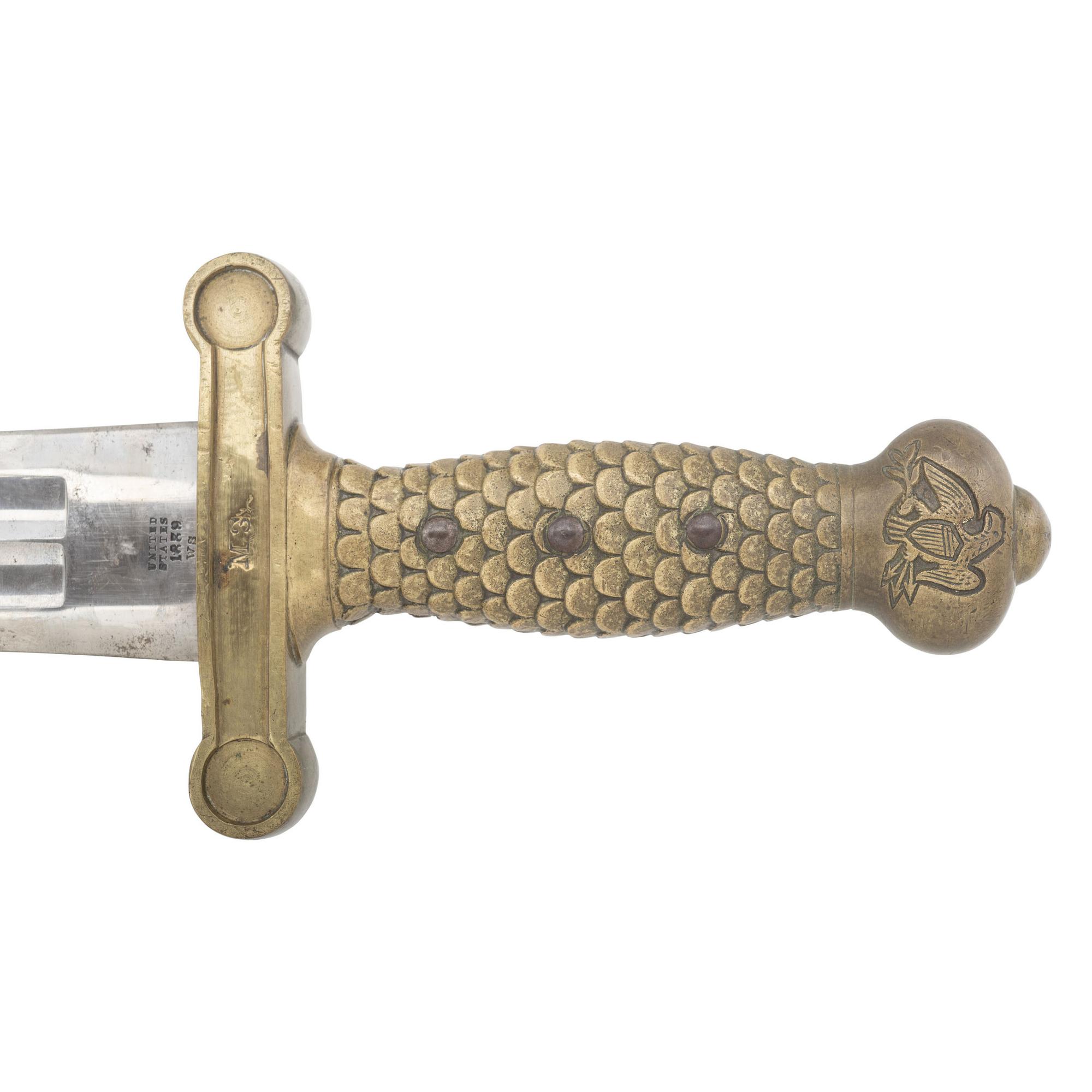 Massachusetts Marked Ames Model 1832 Heavy Artillery Saber & Scabbard Dated 1839