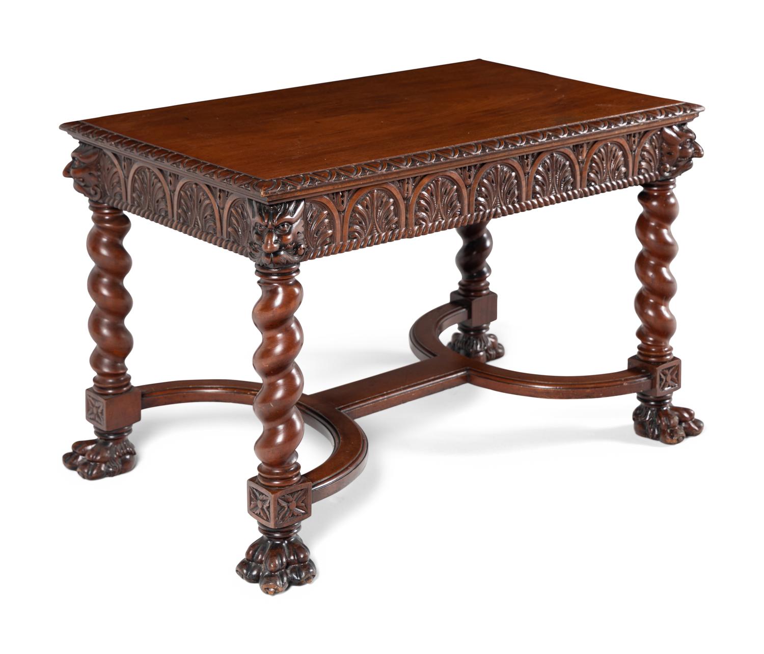 A Renaissance Style Carved Walnut Table